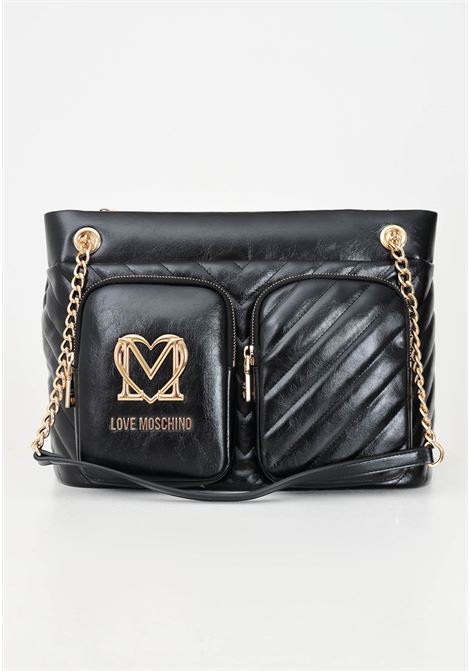 Shopper nera da donna con logo LOVE MOSCHINO | JC4322PP0LKM0000